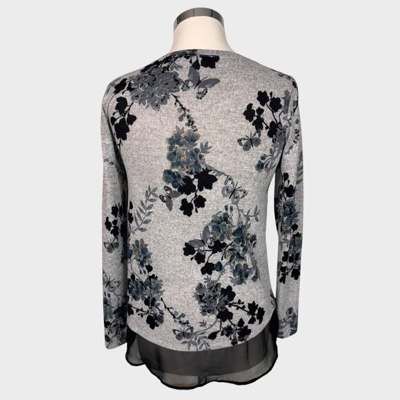 Maurices XS Black Grey Long Sleeve Tunic Top Polyester Spandex - Picture 4 of 8